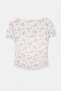 Çok Renkli Çiçekli Fitted Kayık Yaka Crop/Kısa Dantel Örme Bluz TWOAW27BZ00068 - 7