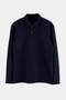Navy Blue Regular/Normal Cut Textured Snap Button Polo Collar T-Shirt Tmnaw27Po00001 - 5