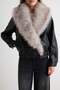 Black Oversize Faux Fur Detailed Bomber Jacket Coat Twoaw27Mo00058 - 4