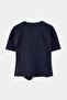 Lacivert Aksesuar Detaylı Tok Örme Kumaş Büyük Beden T-shirt Bluz TBBSS26AF00046 - 7