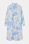 Mavi Oversize Çiçekli Viskon Uzun Tunik Gömlek TCTAW27TG00011 - 5