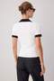 Ekru Renk Bloklu Fitted/Vücuda Oturan Polo Yaka Fitilli Esnek Örme T-Shirt TWOSS26TS00377 - 4