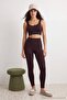 Koyu Kahverengi Seamless/Dikişsiz Push Up Tam Boy Örme Spor Tayt THMAW25TY00003 - 8
