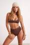 Brown*010 Flat Buttoned Bralette Slip Low Waist Throw Cap Bikini Set Tbess26Bt00102 - 2