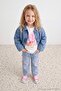 Medium Blue Stretch Fabric Girls' Bow Wide Leg Jeans Tkdaw27Je00007 - 6