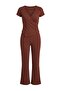 Kahverengi Asimetrik Detaylı Pointel/Fitilli Örme Pijama Takımı THMAW27PT00040 - 3