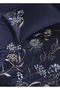 Nilüfer Cotton Satin Jacquard Double Duvet Cover Set - Navy Blue - 3