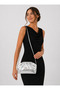 Women's Silver Shiny Faux Leather Strap Clutch Daily and Evening Dress Bag - 3