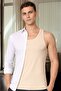 Skin Color Modal Cotton Men's Undershirt 2-Piece Set - 3