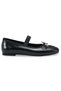 Feles Belt Bow Detailed Women's Ballerina Shoes Black - 2