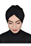Front Drawstring Back Tie Ready Bonnet Black - 3