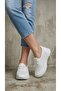 Women's White Mesh Comfortable Mother Shoes with Lace Detail 2.5cm Byndoz02 - 4