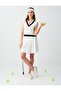 Off-White Straight Cut Elastic Waist Mini Knit Skirt - 2