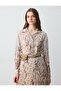 Stone Relaxed Fit Long Sleeve Patterned Chiffon Shirt