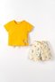 Nk Baby Girl Floral Print Pleated Detailed Shorts 1-4 Years Cream