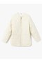 Oversize Quilted Jacket with Pockets and Zipper - 3