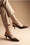 Phoebe Lia Women's Pointed Toe Open Back Thin Heeled Shoes 0012200 Brown Patent Leather