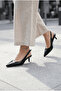 Phoebe Lia Women's Pointed Toe Open Back Thin Heeled Shoes 0012200 Black Patent Leather - 3