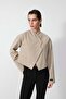 Diagonal cropped blazer jacket - 4