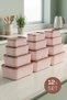 12-Piece Striped Rectangular Storage Set Pink |   2.5L 1.5L 0.80L 0.45L |   Microwave and Freezer Compatible