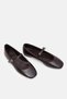 Jeremi Brown Wrinkled Matte Short Heeled Ballerina Shoes - 7