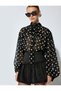 Women's Black Polka-Dot Chiffon Blouse