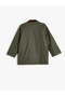 Shirt Collar Coat with Flap Pockets - 3