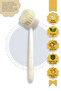 Organic Cleaning Brush with Handle |   Tampiko Fiber, Wood, Durable and Natural Surface Cleaning