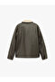 Slim Fit Plush Collar Faux Leather Jacket with Long Sleeves and Flap Pocket Detail - 4