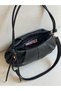 Knot Detail Medium Size Women's Zippered Faux Leather Black Shoulder Bag W:35 H:20 - 9