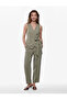 Viscose Cupro Fabric Elastic Waist Pocketed Straight Wide Leg Pants
