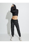 Hooded Crop Sports Sweatshirt Zebra Pattern Long Sleeve - 3