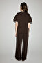 Punkly Women's Soft Fabric 100% Organic Cotton Brown Top and Bottom Set - 8