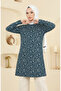 Bürümcük Fabric Patterned Tunic 0504-04 Petrol - 3