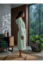 Hooded Long Women's Bathrobe – Cotton Kimono Shepherd Stitched Bathrobe - 2