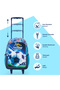 Set of 5 Trolley 17" School Bag Combo - Soccer Blue - 4