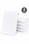 4-Piece Bathroom Foot Towel Set White Striped 50X70 cm