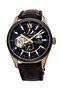 Re-Av0115B00B Kurotomatik Leather Brown Open Heart Sapphire Glass 41 mm Men's Wristwatch