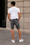 Men's Slim Fit Jean Shorts Lycra Slim Fit Denim Shorts C342- Makedon - 8