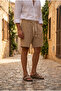 Men's Mink Elastic Waist Muslin Fabric Bermuda Shorts Ke-7002 - 5