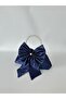 Shiny Navy Blue Satin Bow Portfolio Evening Dress Handbag