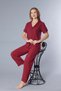 Short Sleeve Striped Woven Pajama Set 88-132 - 2