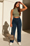 Women's Premium Wide Leg Navy Blue Jeans