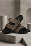 Double Belted Velcro Mink Nubuck Men's Slippers - 2