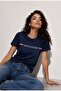 Organic Cotton Embroidered Rundhals-T-Shirt Mit