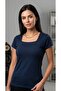 Women's Dark Navy Blue Square Neck Short Sleeve Bodysuit
