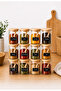 12-Piece Labeled 250 ml Jar Spice Container with Bamboo Lid and Spoon and 12 Mini Spice Spoons 24-Piece Spice Set - 2