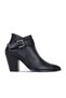 Black Leather Women's Heeled Boots 01Wr5005