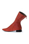 Red Leather Women's Heeled Boots 01Wr3011 - 4