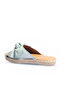 Shoes Blue Leather Women's Espadrille Slippers 01Wl4605 - 5